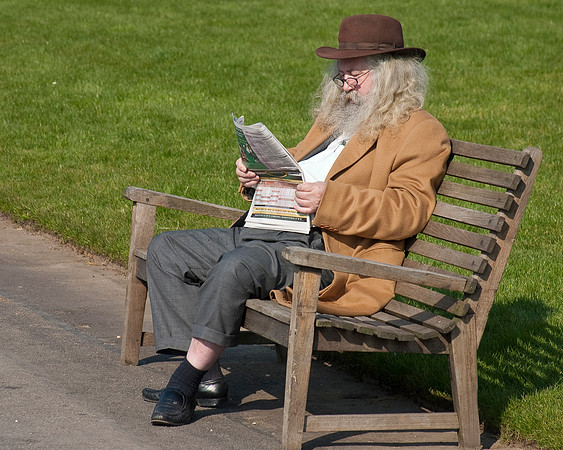 Reading On Park Bench