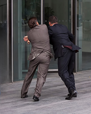 Two Men Tussle