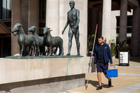 Man And Blue Bucket