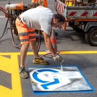 Painting Road Sign