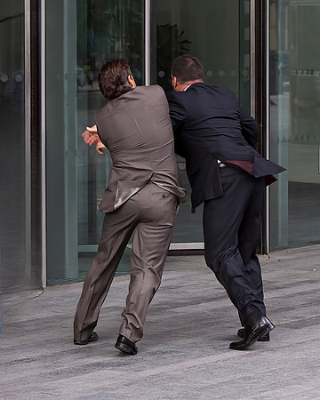 Two Men Tussle