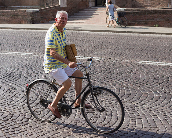 Hooped Shirt Cyclist