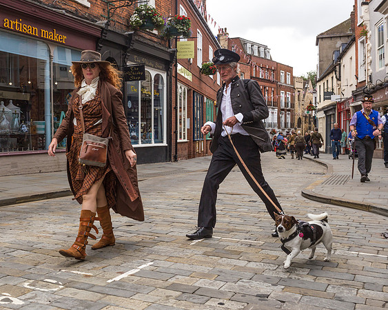 Dog With Steampunk Couple