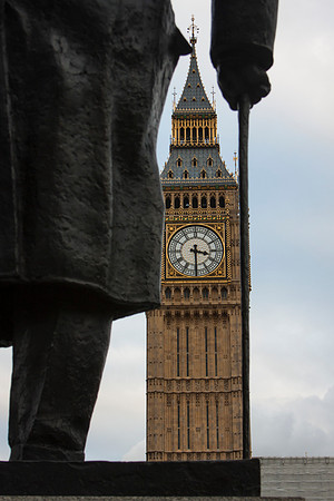 Big Ben & Winson Churchill Statue