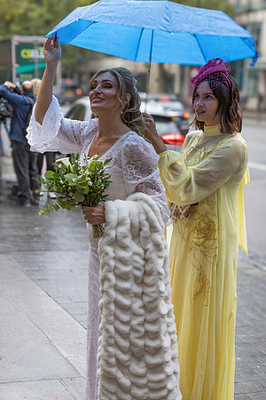 Arriving for Wedding